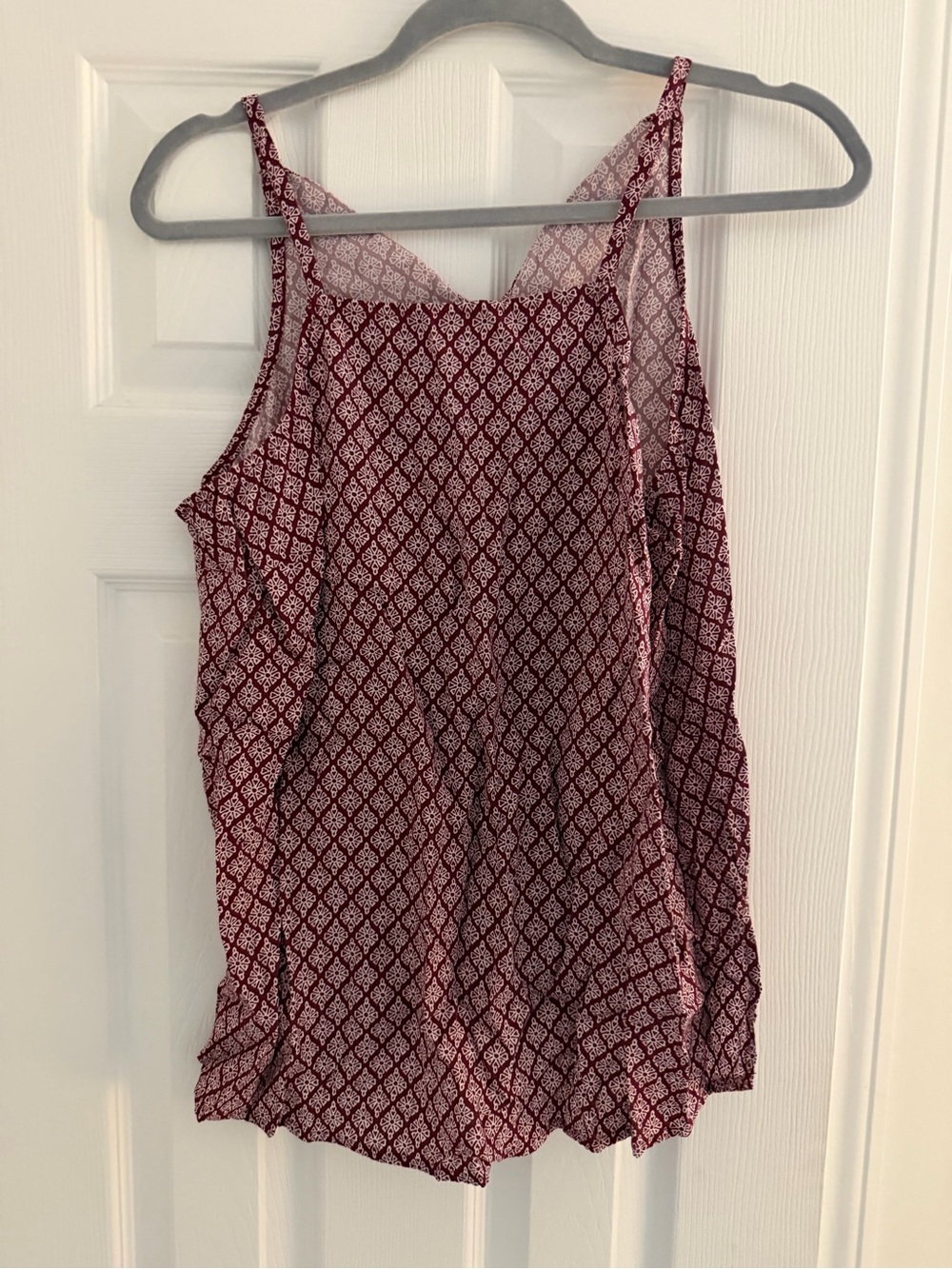 Old Navy Burgundy Printed Spaghetti Strap Tank